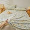 Lençol de Cama de Tecido Grosso de Algodão Puro Classe A, Lençol Estampado Simples de Algodão Puro para Cama de Casal, Tapete de Cama Antiderrapante 100% Algodão para Todas as Estações e Capa de Edredom