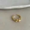 Anillo Cuadrado de Metal Cepillado Esmerilado Irregular para Mujer, Estilo Frío, Temperamento Individual, Anillo de Dedo de Moda Único