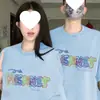Verano [Algodón Puro Peinado] Conjuntos Únicos a Juego para Pareja Camiseta de Manga Corta Holgada Versátil para Mujer Marca de Tendencia
