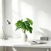 Paquete de 6 hojas de planta verde artificial para decoración interior y exterior del hogar, planta artificial individual para jardín y materiales para arreglos florales