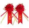 Lapela de Casamento para Noiva e Noivo Acessórios para Recém-Casados Lapela Decorações Festivas Lapela Rosa Artificial Flor de Seda
