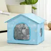 Casa com ar condicionado para gatos, um dispositivo de resfriamento portátil e adorável para gatos no verão, dobrável, totalmente fechado e adequado para todas as estações