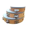 Instrumentos de Percussão Orff Pandeiro 6 polegadas 8 polegadas Cor de Noz Tambor de Mão Conjunto de Pandeiros de Sacudir para Ensino em Jardim de Infância