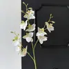 Orquídea Phalaenopsis artificial de 3 puntas con tacto realista, adecuada para decoración de bodas, arreglos florales, decoración del hogar y materiales florales