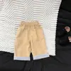 Conjunto de Otoño Estilo Coreano para Bebé Niño Ropa Pequeña Color Retro Bloque de Color Puño Tejido Suéter + Pantalones Largos Casuales de Pana