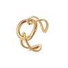 Anel empilhado de anel de aço inoxidável geométrico simples de nicho INS moda OL14K ouro e anel de aço titânio uma geração de cabelo