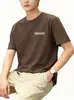 Transfronteiriça 2026 Nova Camiseta Masculina 100% Algodão Gola Redonda Versátil Manga Curta Casual Simples Estampada Top Masculino de Meia Manga