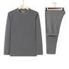 Plus size Veludo Roupa Interior Térmica Dos Homens Forrado De Lã Engrossado Meio-colarinho Roupas De Outono E Calças Para Meia-idade E Idosos À Prova De Frio terno Inverno Pai