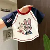 Camiseta de Manga Corta para Niña 2026 Nuevo Estilo para Niños Mayores, Top de Algodón Puro Lindo de Verano para Niña con Costuras Visibles, Camiseta Básica de Corte Holgado