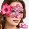 Accesorios de Halloween Máscara de Encaje Lateral de Flor para Mascarada Cara Media Femenina Princesa Suministros para Fiesta del Día del Niño