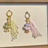 Colgante de Calabaza de Brocado de la Dinastía Song, Colgante Hecho a Mano Pura, Broche de Qipao, Colgante para Bolso con Borla, Adorno para Colgar en el Coche, Accesorio de Estilo Vintage, Regalo