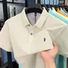 Polo de Manga Corta de Algodón Puro de Alta Calidad para Hombre 2025, Nuevo Verano 2025 Negocios Fresco Transpirable Casual
