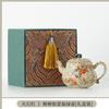 Bule de Chá Retro Pedra Vermelha Conjunto de Chá Bule Único Cerâmica Doméstica Pote com Pá de Pedra de Alto Valor Bule para Uma Pessoa Caixa de Presente