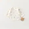 Camisa de Algodão Meia-Costas para Bebê, Classe A, Estação Primavera e Outono, Roupa Unissex para Bebê, Body para Recém-Nascido, Conjunto Sem Costura Estilo Monge