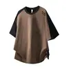 Ropa para Hombre Xintang 2026 Nueva Camiseta de Manga Corta de Peso Pesado para Hombre, Verano Patchwork Talla Grande Ropa de Corte Holgado