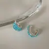 Pendientes irregulares de resina con aguja plateada y diseño hueco, estilo simple y único, sensación lujosa y de alta gama, pendientes exagerados al por mayor