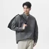 Estilo Old Money Camisa de Linho Manga Longa Masculina Primavera Nova Retro Solta Tamanho Grande Casual Roupa Masculina Jaqueta Tendência