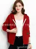 Suéter de Tricô com Capuz Estilo Coreano Novo para Primavera e Outono, Top Cardigan Casual Fashionável com Zíper para Mulheres