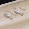 Acessórios DIY Joias de Pérola Prata S925 Gancho de Orelha Gota de Água Suporte Vazio 8-10mm Suporte de Orelha Multi-Zircônia Jg5987