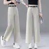 Pantalones casuales blancos a la medida para mujer, estilo nuevo de principios de otoño 2026, pantalones de pierna recta para mujeres petite, que reducen la edad
