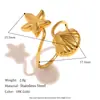 Anillo Abierto de Acero Inoxidable Chapado en Oro de 18K con Forma de Estrella de Mar, Estilo Oceánico, Personalizado, de Venta Caliente Transfronteriza Europea y Americana para Verano