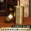 Caixa de Palitos de Latão com Junta de Bambu para Casa Restaurante Prática Portátil Hotel High-end Simples Pote de Palitos Fabricante Atacado Feito de Cobre