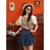 Pantalones Americanos Retro Azules de Cintura Alta Adelgazantes de Pierna Ancha para Mujer 2025 Verano Nuevo Pantalón Falda Plisado Shorts de Mezclilla Sueltos