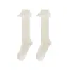 Calcetines para Niñas al por Mayor Calcetines de Malla de Verano para Niñas Estilo Coreano Lazo Bordado Estudiante JK Calcetines Largos de Algodón Sin Costuras