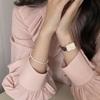 Prata Esterlina S925 Estilo Ins da Blogueira Mesma Pulseira de Pérolas para Mulheres Estilo Frio Pulseira Empilhada de Alto Nível Joia de Mão de Nicho