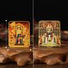 Cabello liso de fábrica cinco maestros manjusri thangka de doble cara manjusri relieve tallado tridimensional relieve incrustado cinco maestros thangka