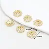 Color Oro 18K Zirconia Conserva Color Flor Grande Soporte Flor Tapa Flor Separador Cuentas Pulsera Cristal DIY Accesorios Joyería C21
