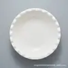 Cuenco Cerámico Grande con Borde de Encaje Blanco, Cuenco Sol, Vajilla Gruesa de Hotel, Cuenco Cerámico, Cuenco Cerámico Transfronterizo, Diseño Simple