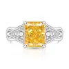 Anillo Vintage para Mujer con Flor de Hielo de Colorido Diamante de Imitación, Super Brillante, Chapado en Oro Real, Venta Caliente en Transmisión en Vivo, Dropshipping de Tiktok