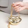 Bolsa Transfronteiriça de Malha com Lábios Grandes para Mulheres Verão 2024 Novo Estilo Bolsa Transversal Atacado Formato Oval Luxo Leve
