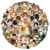 50 Adesivos Transparentes Fofos para Pets com Lenços para Gatos e Filhotes, Adequados para Capas de Celular, Cadernos e Tablets, Atacado