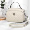 Bolso de Mujer con Patrón de Rombos de Piel Genuina Nuevo Estilo 2026 Multicapa de Moda Versátil Bolso de Hombro Cruzado de Piel Suave para Mujer Bolso Pequeño de Piel de Vaca