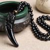 Pendente de imitação de vidro obsidiana cabeça de lobo dragão e fênix fofoca Ruyi elefante Guanyin Buda colar fabricantes direto pendant