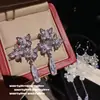 Juego de Anillo de Mariposa Superpuesta de Cardamomo con Gema y Pendientes de Mariposa Pétalo Gota de Agua Flor Exquisita