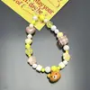 Cadena para Teléfono Móvil Original Rilakkuma con Cuentas y Cascabeles Llavero Colgante de Chica Linda Cámara de Dopamina Correa Anti-Pérdida