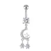 Anéis de Umbigo Coloridos Novos Europeus e Americanos Transfronteiriços Aliexpress Wish Aço Inoxidável Piercing de Umbigo Doce e Cool Joias Corporais