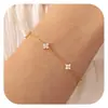 Amazon Transfronterizo 2025 Nuevo Pulsera de Trébol de Cuatro Hojas Incrustada de Diamantes Cadena para Dedos Diaria para Mujer Joyería al por Mayor