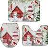 Alfombra de Piso de Terciopelo de Cristal Muñeco de Nieve Navideño Transfronterizo Juego de Tres Piezas para Baño Absorbente de Agua Secado Rápido Antideslizante Felpudo Dropshipping de Temu