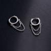 Aretes de Borla de Círculo de Doble Cadena para Mujer, Estilo Dulce y Cool, Aretes de Diseño Nicho, Personalizados, Modernos, Versátiles, Aretes Simples