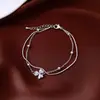 Pulsera Ajustable con Flor y Perlas Chapada en Oro Real de 18K, Lujo Ligero, Pulsera de Moda de Gama Alta, Joyería Simple y Versátil