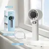 Ventilador de mão portátil de alta velocidade transfronteiriço, recarregável por USB, bateria de longa duração, uso ao ar livre, 120 níveis de velocidade, display digital, portátil, pequeno ventilador de mão