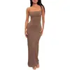 Verão Americano Novo Transfronteiriço Feminino Sexy Costas Nuas Slim Fit Quadril Vestido de Noite vestido Vestido Longo Feminino