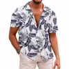 Camisa Hawaiana de Manga Corta con Estampado para Hombre de Verano Amazon Transfronterizo Fábrica de Origen Casual y Versátil