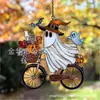Magia de Halloween Transfronteriza Serie Pequeña Bruja Colgante Plano Acrílico Nuevo Colgante 2D para Bolsa de Coche