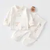 Conjunto de Cintura Alta para BebéAlgodón Puro Clase A primavera y otoño ropa para recién nacidos, conjunto de algodón puro de manga larga para niños y niñas