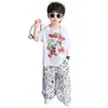 Conjunto de Verano para Niños 2026 Estilo Nuevo de Dibujos Animados para Niños Pequeños, Ropa Casual Delgada de Manga Corta Estilo Urbano para Niños